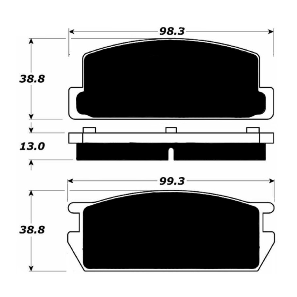 Porterfield AP235 R4-S Rear Brake Pad, Mazda RX-7 1.1L GS 1985