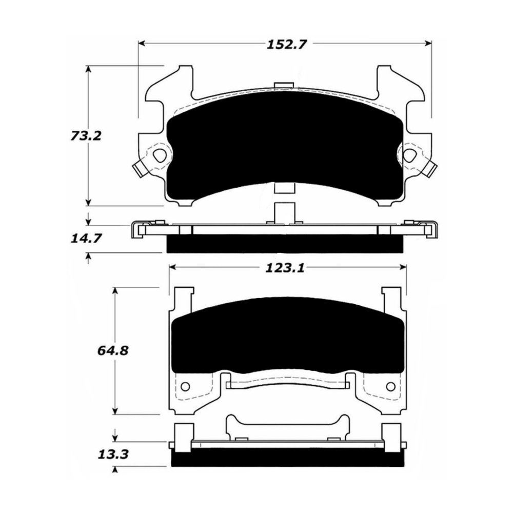 Porterfield AP154 R4-S Rear Brake Pad, 76-88 Chevy Camaro 1976-1988