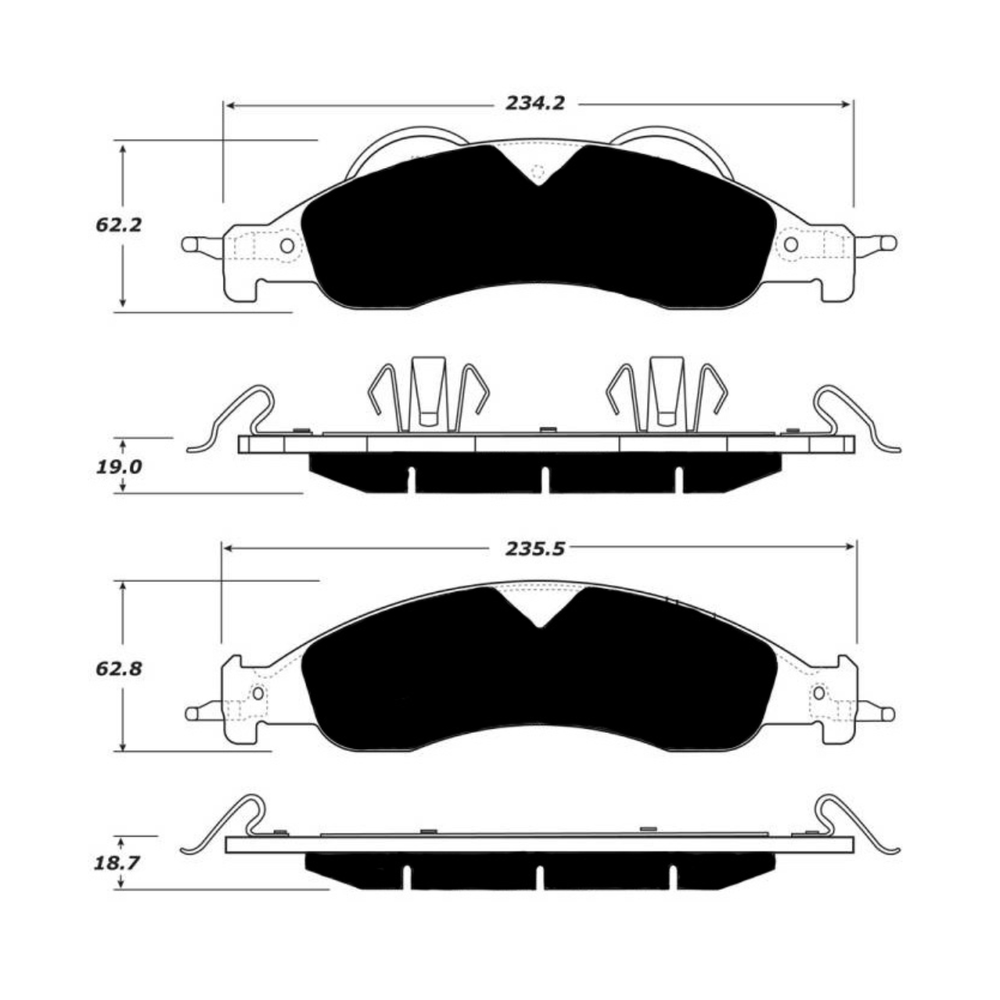Porterfield AP1278 R4-S Front Brake Pad, Ford Expedition 5.4 2WD 2007-2009