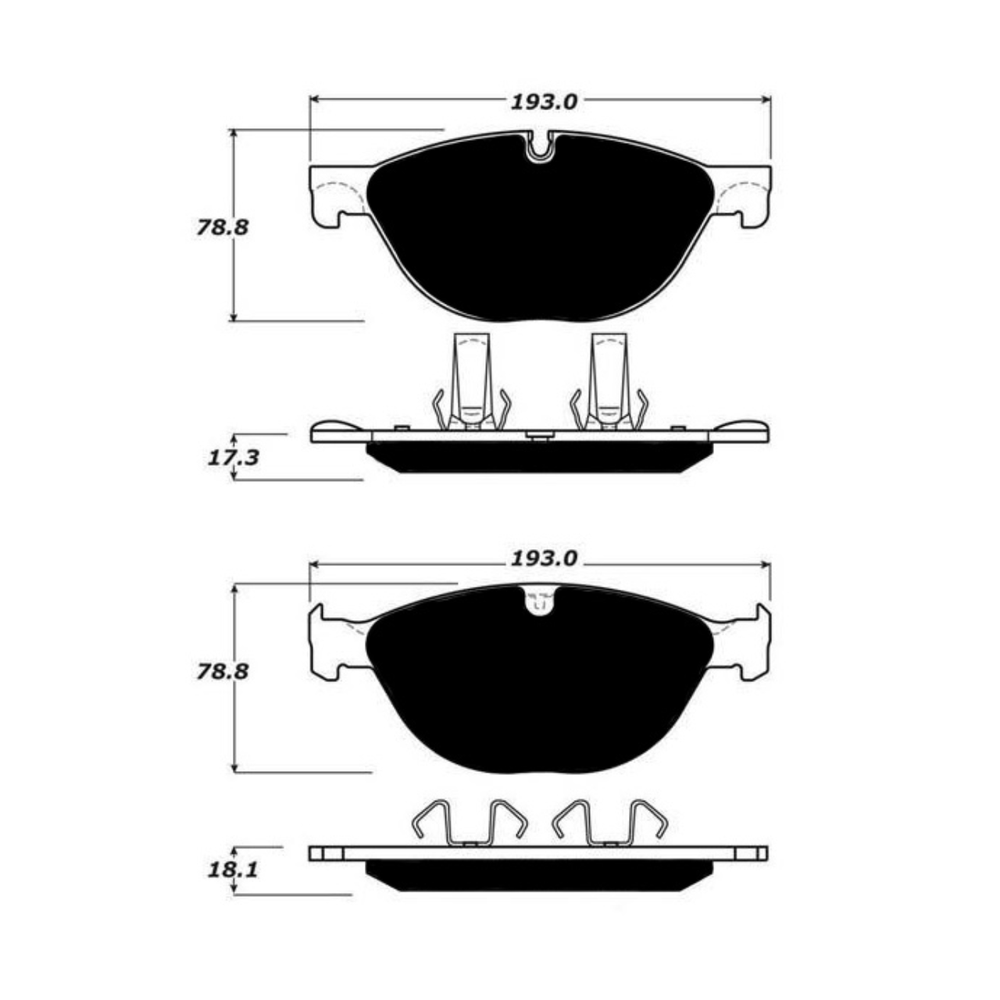Porterfield AP1750 R4-S Front Brake Pad, Jaguar F-Type (Cast Iron Only) 3.0 Supercharged (380) Perf Pkg 2013+
