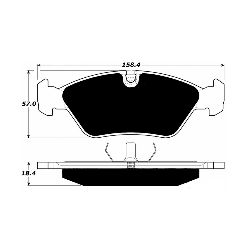 Porterfield AP395 R4-S Front Brake Pad, BMW M3 2.3 (E30) 1987-1991