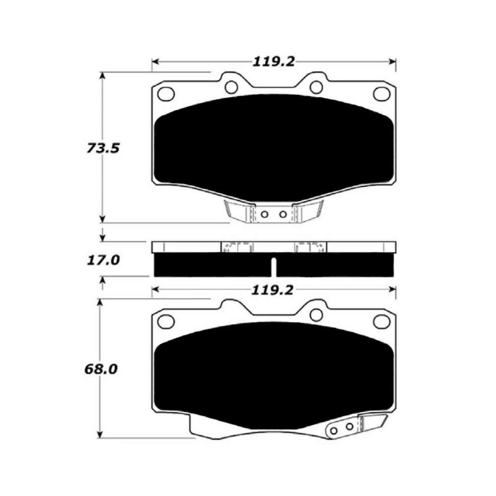 Porterfield AP436 R4-S Front Brake Pad, Toyota 4 Runner 2.4 1990-1991
