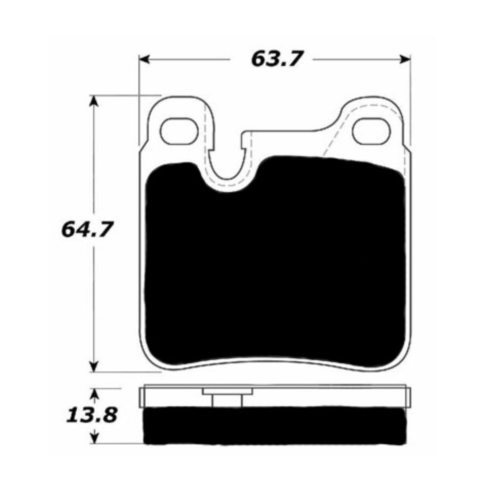 Porterfield AP483 R4-S Rear Brake Pad, Porsche 911 3.3 Turbo 1977-1990