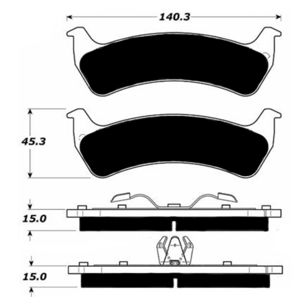 Porterfield AP625 R4-S Rear Brake Pad, Jeep Grand Cherokee 4.0 1992-1994