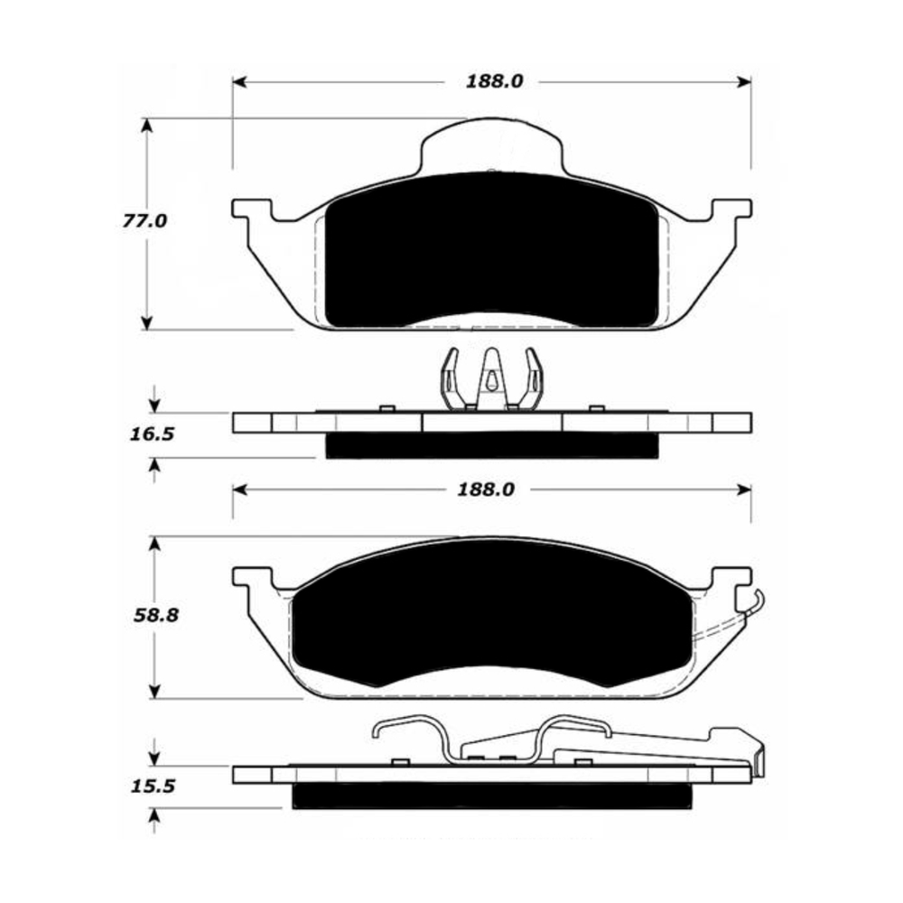 Porterfield AP760 R4-S Front Brake Pad, Mercedes-Benz M-Class (ML) ML320 3.2 1998