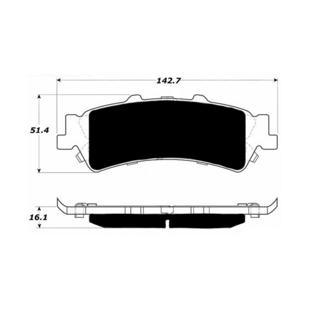 Porterfield AP792 R4-S Rear Brake Pad, Cadillac Deville 4.6 HD 2001-2005