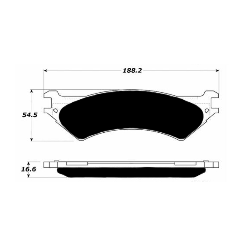 Porterfield AP802 R4-S Rear Brake Pad, Ford Econoline E250 4.2 (4 Wheel ABS) 1997-2000