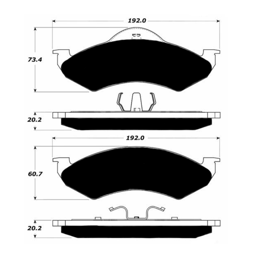 Porterfield AP820 R4-S Front Brake Pad, Dodge Dakota 2WD 2.5 2000-2002
