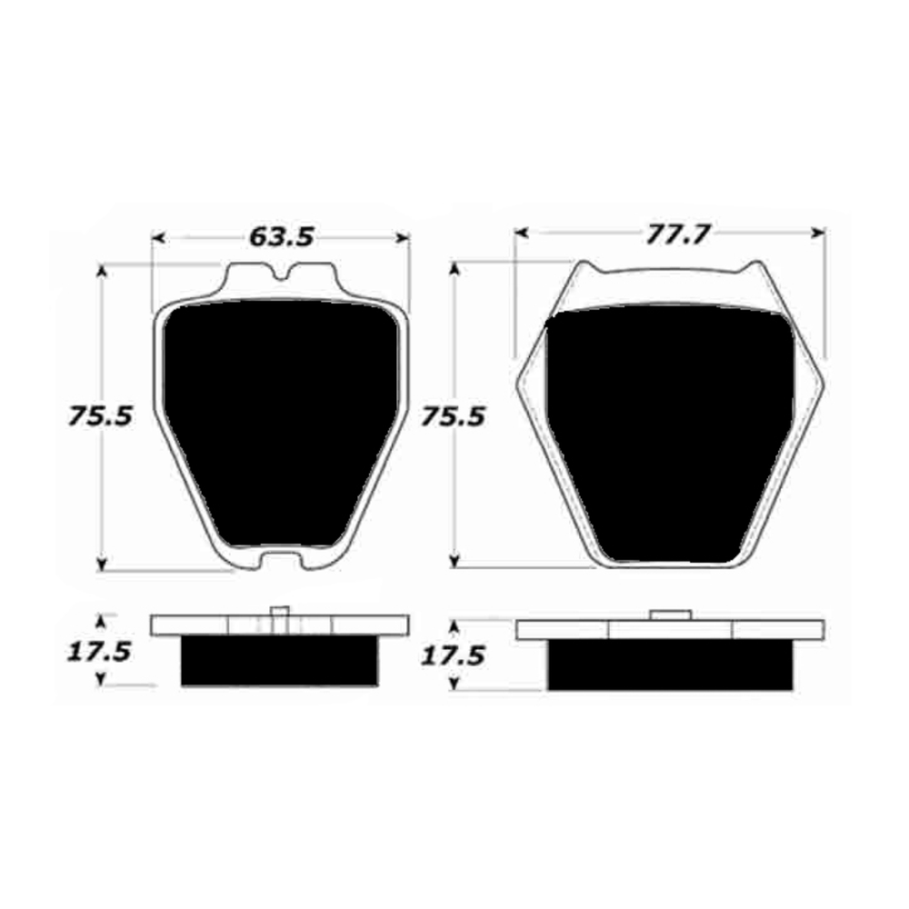 Porterfield AP839 R4-S Front Brake Pad, Audi A8 Quattro 4.2 (8 Pad Set) 2000-2003