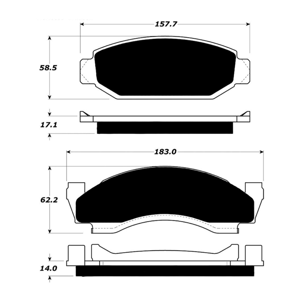 Porterfield APD-50 R4-S Front Brake Pad, AMC Ambassador 5.0L 1974