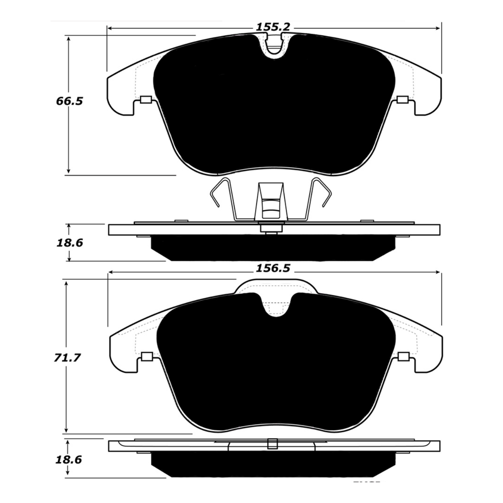 Porterfield Enterprises VP-061464 Porterfield R4-S Front Brake Pads, S60/V60 T5, S80, V70/XC70 FWD