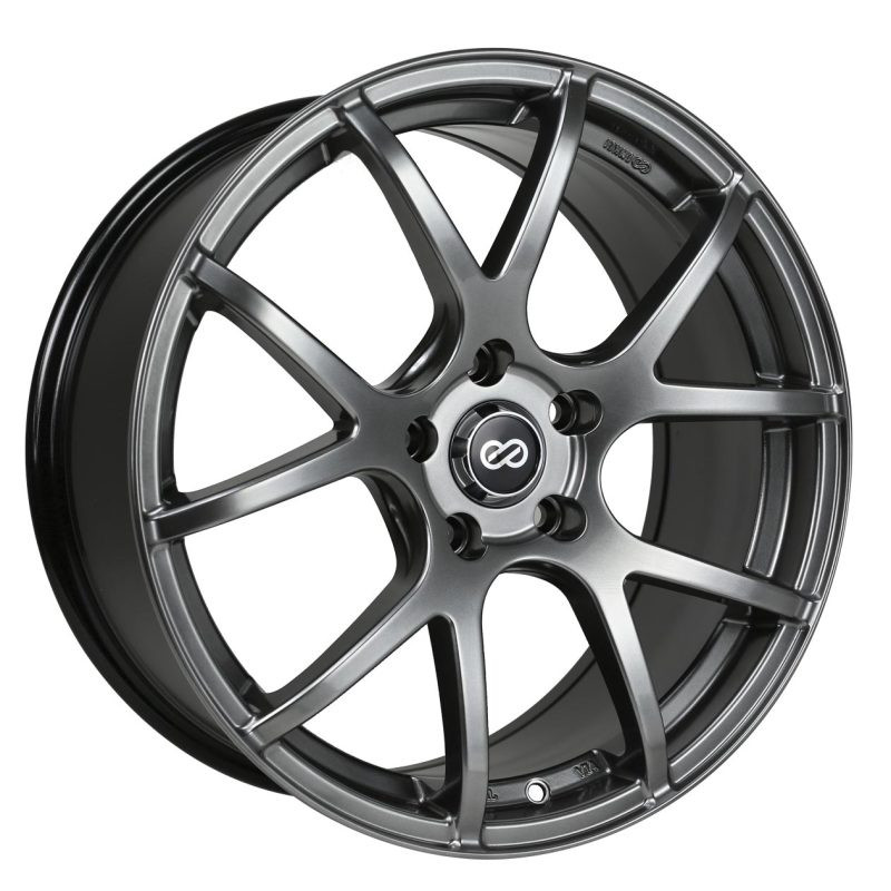 Enkei M52 17x7.5 42mm Offset 4x100 Bolt Pattern 72.6mm Bore Dia Hyper Black Wheel