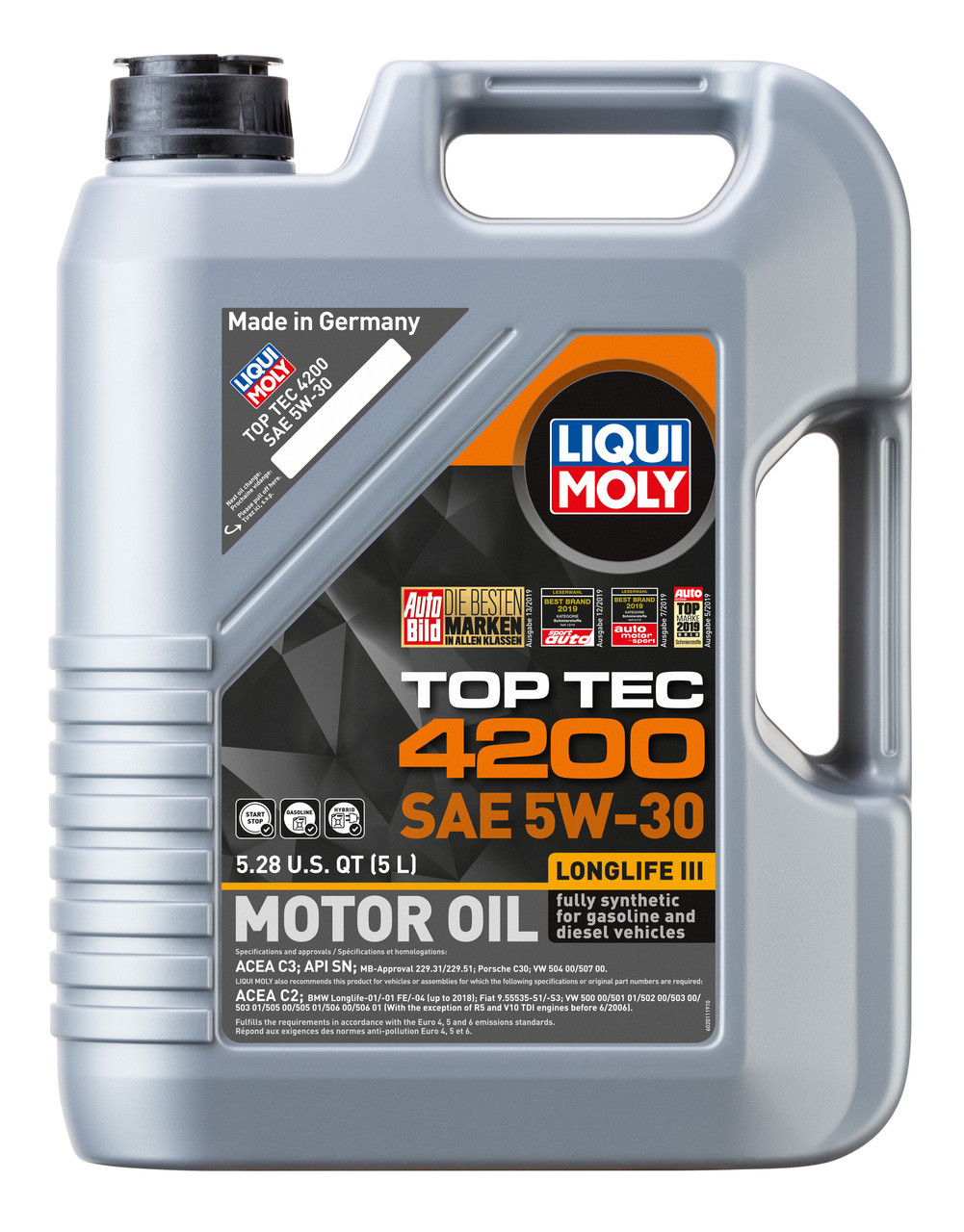 Liqui Moly LIQUI-MOLY TOP TEC 4200 5W-30 5 LITRES + PUROLATOR OIL FILTER  FOR TOYOTA CAMRY , HIGHLANDER , SIENNA , VENZA , AVALON , RX 350 , 330 , ES  350 , 330, GS 350 FROM YEAR 2000 - 2007