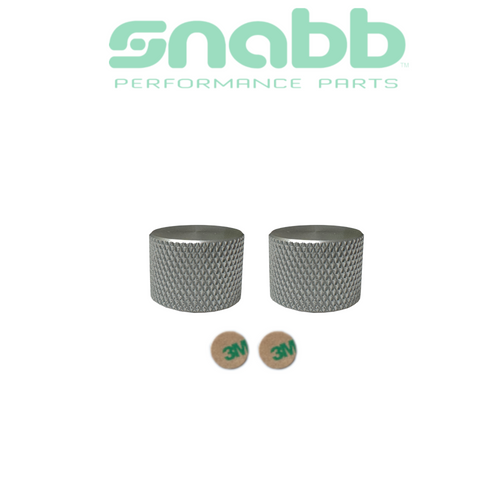 Snabb Silver Anodized Aluminum Vent Knob Covers, 2-Pack, Polestar 2 M-000503-S-2