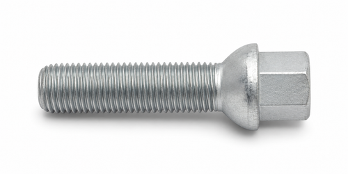 H&R 12254001 38mm Wheel Bolt, M12x1.25 Tapered Seat Silver 12254001