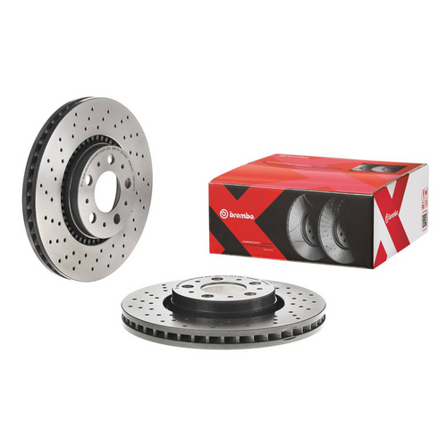 Brembo Premium Front 286mm Xtra Cross Drilled Rotor, Volvo S60, V70, XC70 09.8633.1X