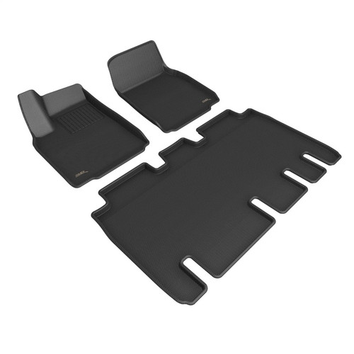 3D MAXpider Electric Kagu 1st & 2nd Row Black Floor Mat Set, Tesla Model X 2022-2023