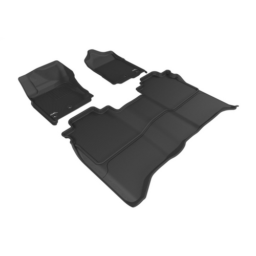 3D MAXpider Electric Kagu 1st & 2nd Row Black Floormat Set, Nissan Titan Crew Cab (Without Storage Box) 2016-2024 L1NS08401509