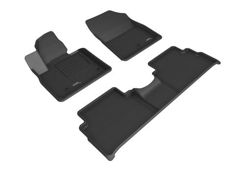 3D Maxpider Kagu Floor Mat 1st, 2nd & 3rd Row Black Floormat Set, Hyundai Santa Fe 5 Seat Hybrid/Phev 2021-2022 L1HY11201509