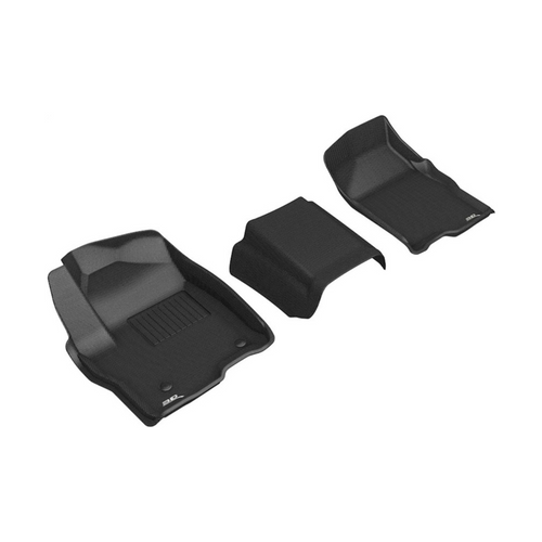 3D MAXpider Kagu 1st Row Black Floor Mat Set, GMC Sierra Silverado Double/Crew Bench Seat 2019-2021 L1GM02411509