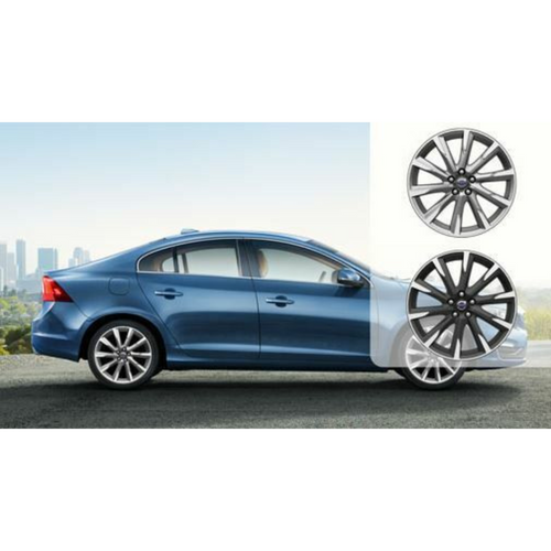 Volvo Genuine Wheels 31399308 19x8 Bor Wheel, Diamond Cut/Tech Gloss Black