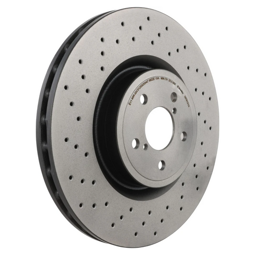 Brembo 09.7812.1X Prime Xtra Cross Drilled UV Coated Front Brake Rotor, Subaru Impreza 2004