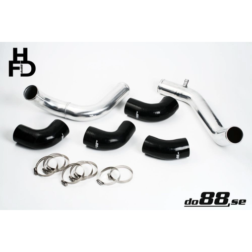 do88 Performance Intercooler w/ Center Connection Pipe Kit Black Hoses Standard Throttle Body, Volvo 7/940 Turbo