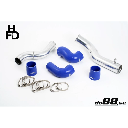 do88 Performance Intercooler w/ Top Connection Pipe Kit Blue Hoses 3in Throttle Body, Volvo 7/940 Turbo