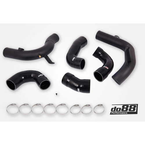 do88 OEM‑Style Intercooler Pressure Pipes w/Black Hoses, Audi/Seat/Skoda/Volkswagen 1.8T/2.0T (MQB)