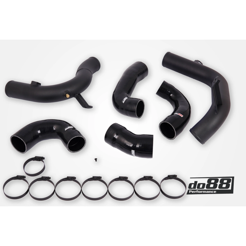 do88 OEM‑Style Intercooler Pressure Pipes w/Black Hoses, VAG 2.0 TSI EA888 Gen4 (245 hp)