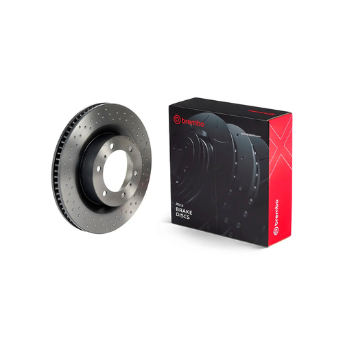 Brembo 09.A760.1X Premium Xtra Cross Drilled UV Coated Front Brake Rotor, Lexus GX460 2010-2020, Toyota 4Runner 2010-2020