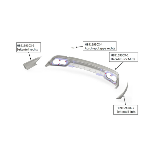 Heico Rear Skirt w/ Quad Exhaust Tips, Volvo XC90 B5/B6