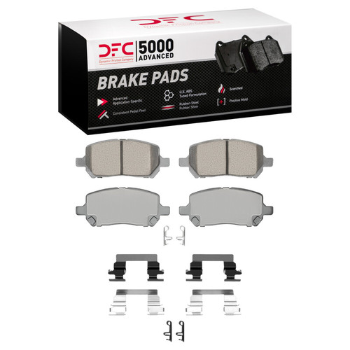 DFC 5000 Advanced Ceramic Front Brake Pads and Hardware Kit, Chevrolet Cobalt 2003-2010