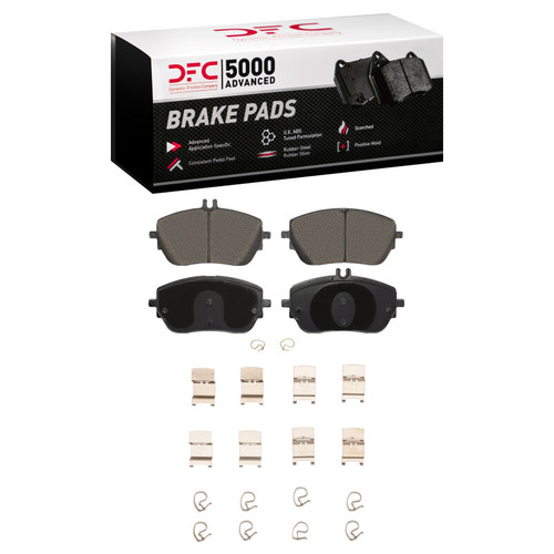 DFC 5000 Advanced Low-Metallic Front Brake Pads and Hardware Kit, Mercedes-Benz A200 (Mexico) 2020-2023