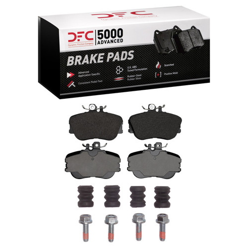 DFC 5000 Advanced Low-Metallic Front Brake Pads and Hardware Kit, Mercedes-Benz C280 1994-1998