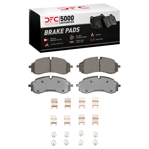 DFC 21-25 Ford E-Transit Front 5000 Advanced Semi Metallic Brake Pads and Hardware Kit