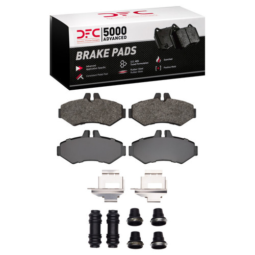 DFC 5000 Advanced Semi-Metallic Rear Brake Pads and Hardware Kit, Dodge Sprinter 3500 2002-2018