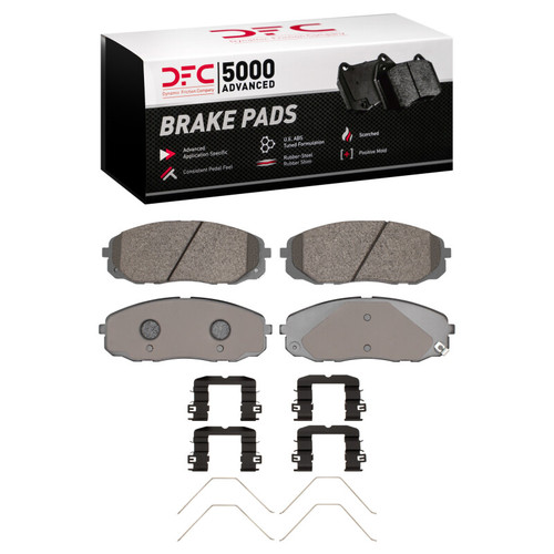 DFC 5000 Advanced Ceramic Front Brake Pads and Hardware Kit, Kia Sedona 2015-2021