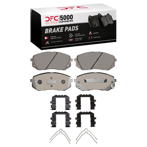 DFC 5000 Advanced Ceramic Front Brake Pads and Hardware Kit, Hyundai Sonata 2015-2015