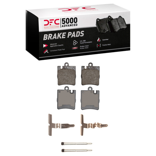 DFC 5000 Advanced Low-Metallic Rear Brake Pads and Hardware Kit, Mercedes-Benz E320 1996-2011