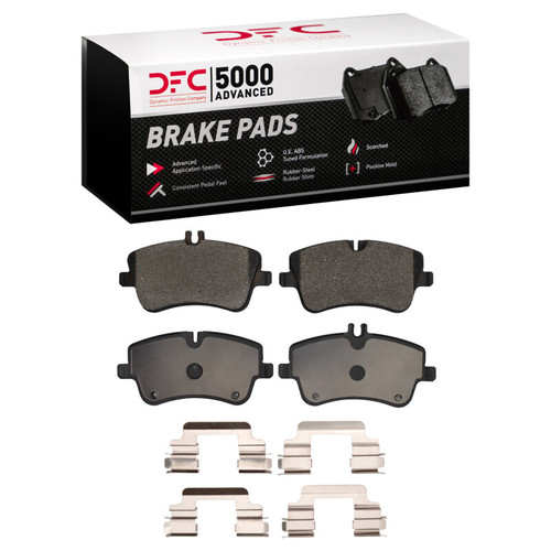 DFC 5000 Advanced Low-Metallic Front Brake Pads and Hardware Kit, Mercedes-Benz C230 2001-2005