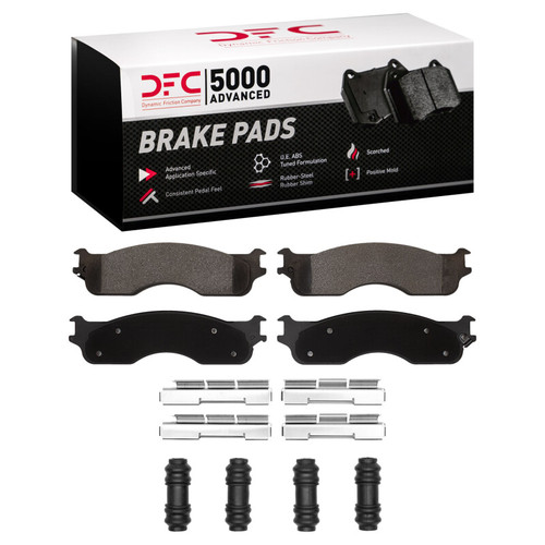 DFC 04-04 Dodge Ram 1500 Pickup Front 5000 Advanced Semi Metallic Brake Pads and Hardware Kit