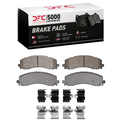 DFC 5000 Advanced Semi-Metallic Rear Brake Pads and Hardware Kit, Ram 3500 2019-2025