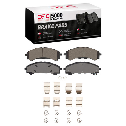 DFC 5000 Advanced Ceramic Front Brake Pads and Hardware Kit, Ford Bronco 2019-2025