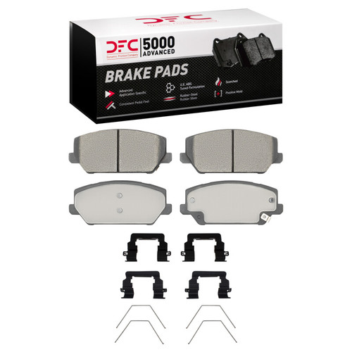 DFC 5000 Advanced Low-Metallic Front Brake Pads and Hardware Kit, Hyundai Kona N 2022-2025