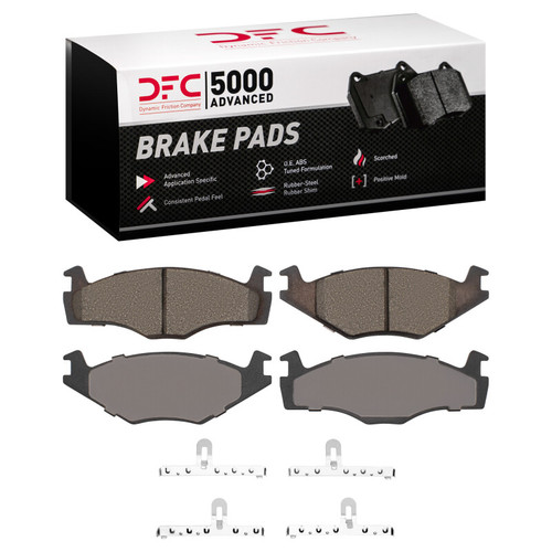 DFC 5000 Advanced Low-Metallic Front Brake Pads and Hardware Kit, Volkswagen Golf 1984-1993