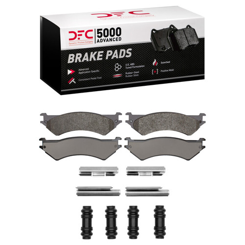 DFC 5000 Advanced Semi-Metallic Rear Brake Pads and Hardware Kit, Ford E-350 Econoline 1999-2007