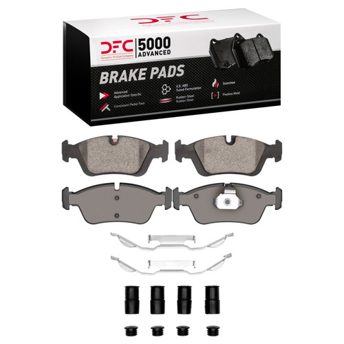 DFC 5000 Advanced Low-Metallic Front Brake Pads and Hardware Kit, 92-8 BMW 323i