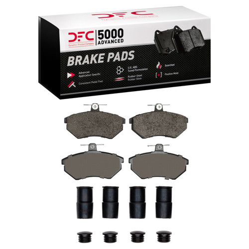 DFC 5000 Advanced Low-Metallic Front Brake Pads and Hardware Kit, Audi 90 1988-1992
