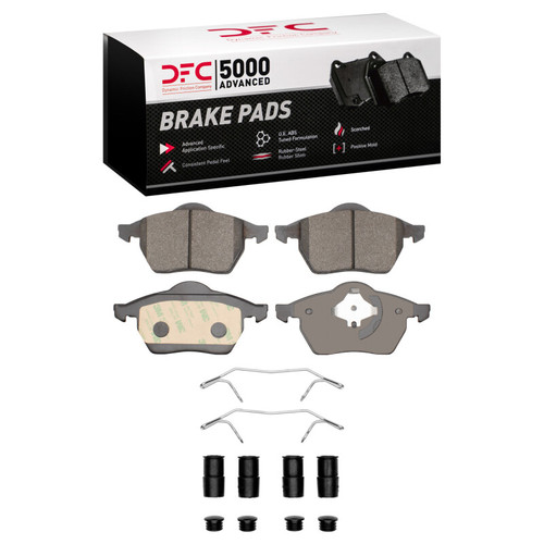 DFC 5000 Advanced Low-Metallic Front Brake Pads and Hardware Kit, Audi A6 (USA/Canada) 1992-2000